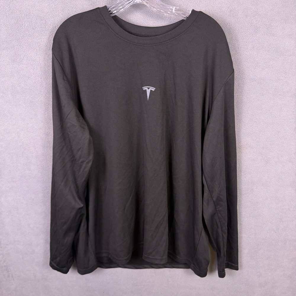 TESLA Men T-Shirt XL Employee Activewear Style Sweat Wicking Made In USA Black 2